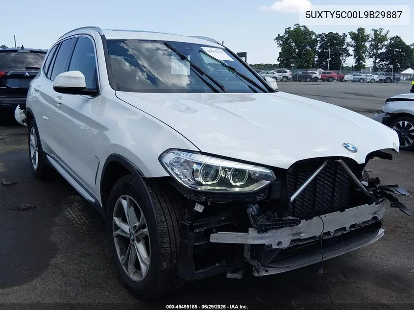 2020 BMW X3 xDrive30I VIN: 5UXTY5C00L9B29887 Lot: 45495185