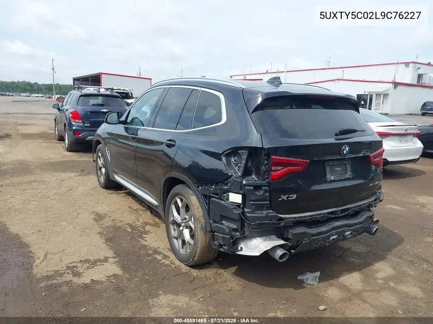 2020 BMW X3 xDrive30I VIN: 5UXTY5C02L9C76227 Lot: 45591469
