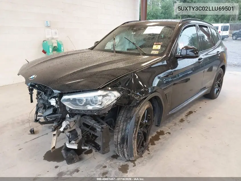 2020 BMW X3 Sdrive30I VIN: 5UXTY3C02LLU69501 Lot: 45651457