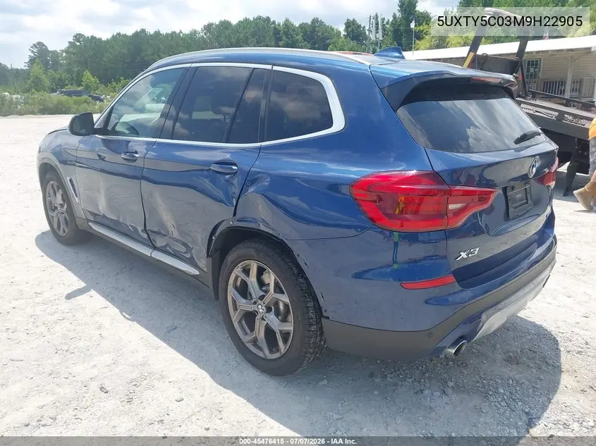 2021 BMW X3 xDrive30I VIN: 5UXTY5C03M9H22905 Lot: 45476415