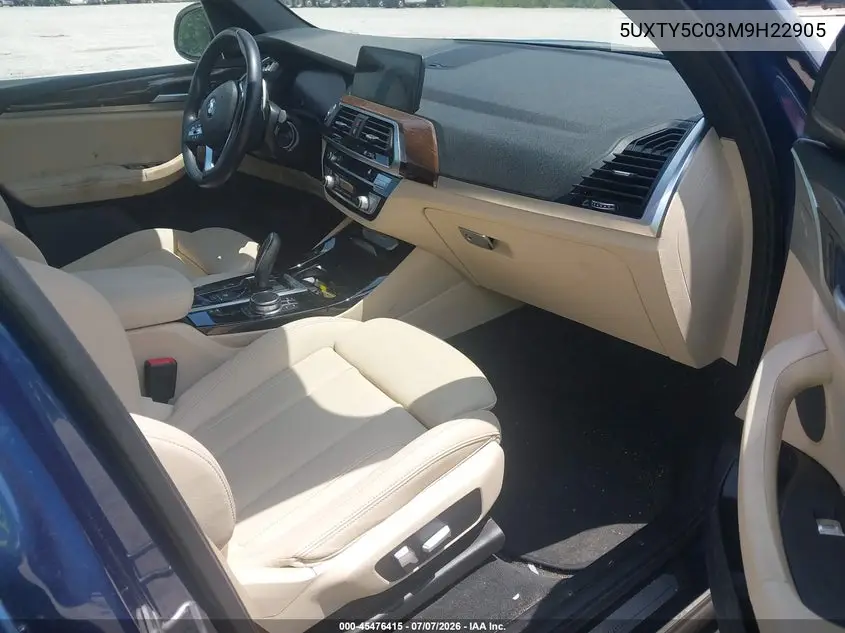2021 BMW X3 xDrive30I VIN: 5UXTY5C03M9H22905 Lot: 45476415