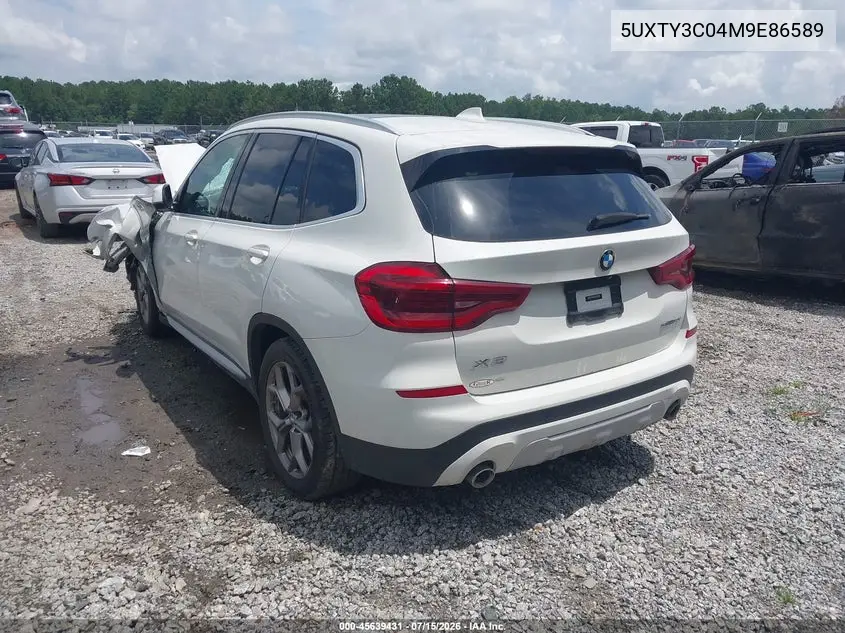 2021 BMW X3 Sdrive30I VIN: 5UXTY3C04M9E86589 Lot: 45639431