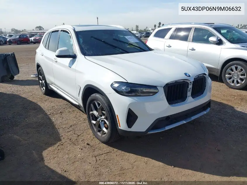 5UX43DP06N9M06632 2022 BMW X3 Sdrive30I