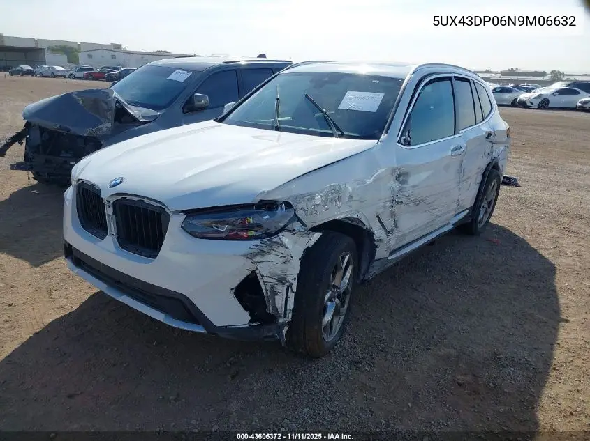 5UX43DP06N9M06632 2022 BMW X3 Sdrive30I