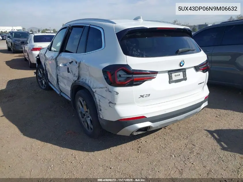 5UX43DP06N9M06632 2022 BMW X3 Sdrive30I