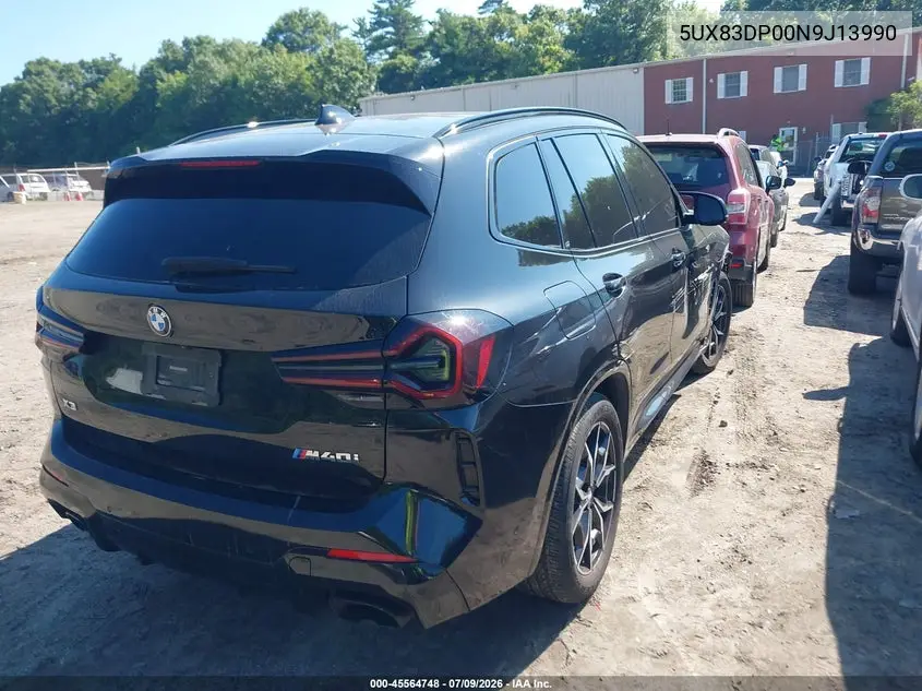 2022 BMW X3 M40I VIN: 5UX83DP00N9J13990 Lot: 45564748
