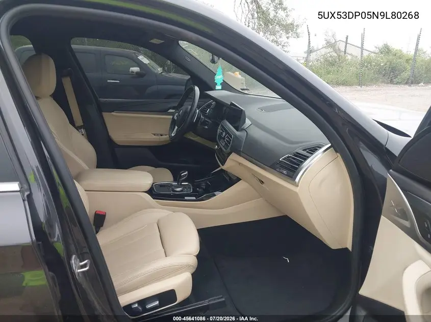 2022 BMW X3 xDrive30I VIN: 5UX53DP05N9L80268 Lot: 45641086