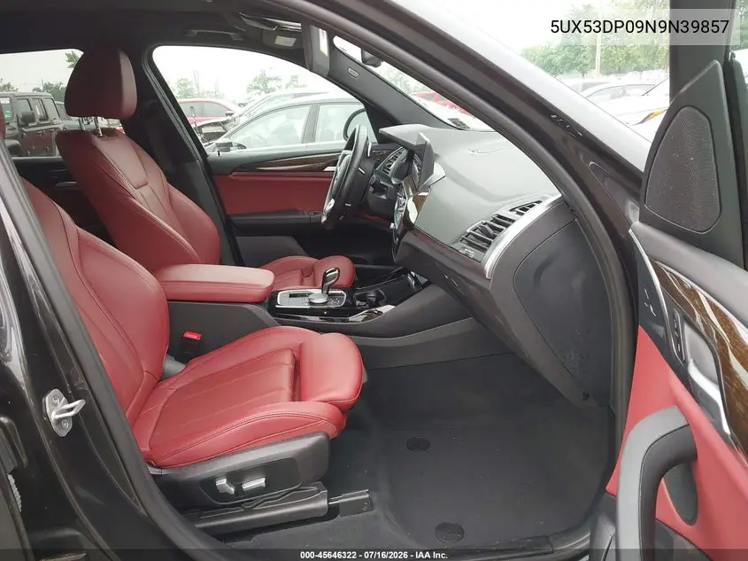 2022 BMW X3 xDrive30I VIN: 5UX53DP09N9N39857 Lot: 45646322