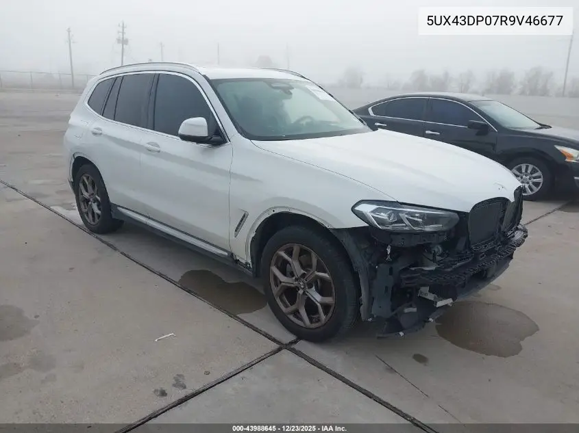 2024 BMW X3 Sdrive30I VIN: 5UX43DP07R9V46677 Lot: 43988645
