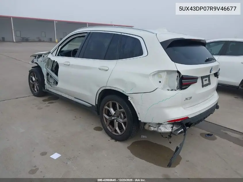 2024 BMW X3 Sdrive30I VIN: 5UX43DP07R9V46677 Lot: 43988645