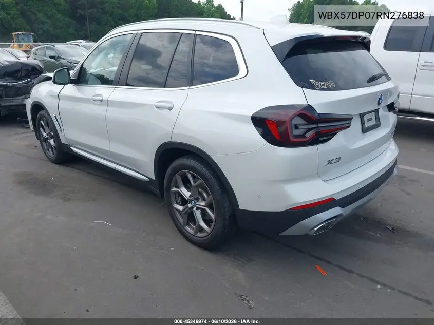 2024 BMW X3 xDrive30I VIN: WBX57DP07RN276838 Lot: 45346974