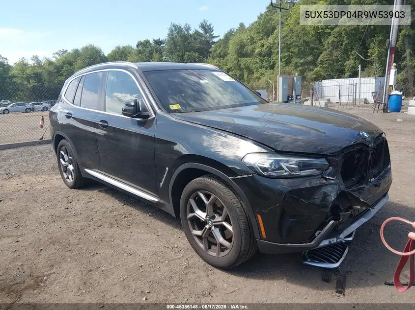 2024 BMW X3 xDrive30I VIN: 5UX53DP04R9W53903 Lot: 45386148