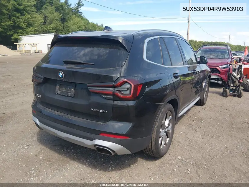 2024 BMW X3 xDrive30I VIN: 5UX53DP04R9W53903 Lot: 45386148