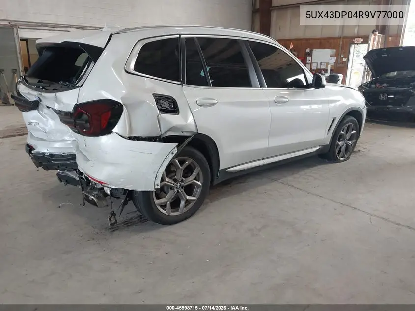 2024 BMW X3 Sdrive30I VIN: 5UX43DP04R9V77000 Lot: 45598715