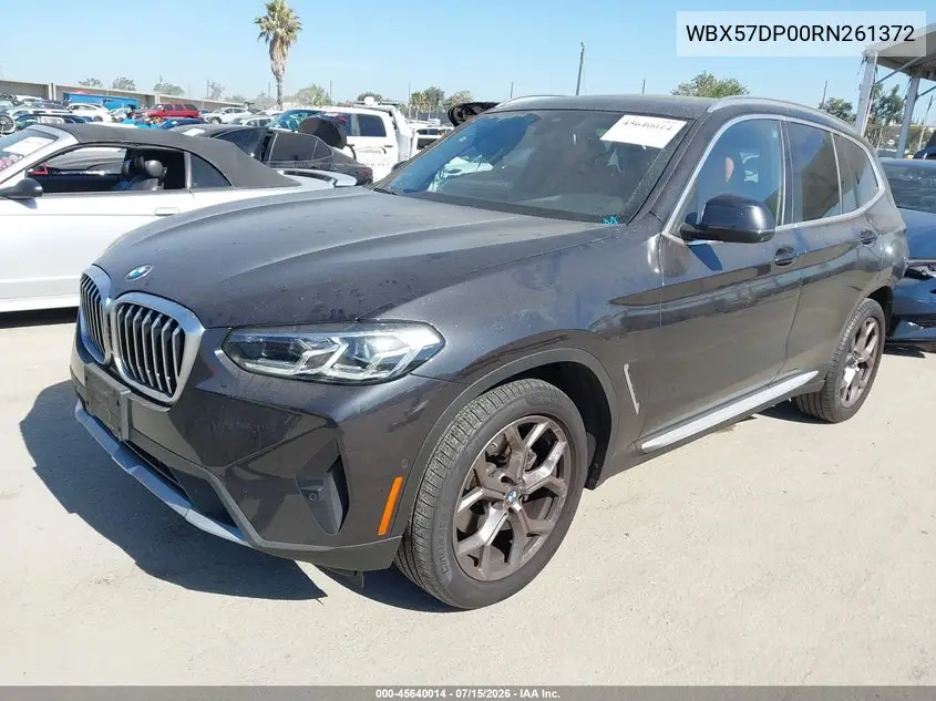 2024 BMW X3 xDrive30I VIN: WBX57DP00RN261372 Lot: 45640014