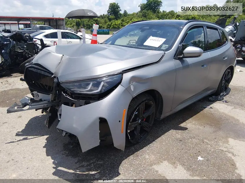 2025 BMW X3 30 xDrive VIN: 5UX53GP03S9032627 Lot: 45492117