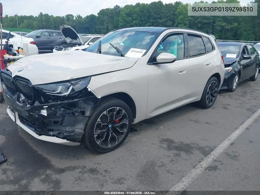 2025 BMW X3 30 xDrive VIN: 5UX53GP01S9Z98510 Lot: 45554949