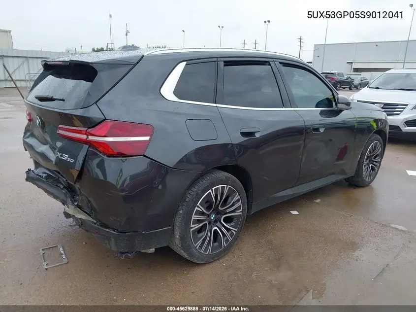 2025 BMW X3 30 xDrive VIN: 5UX53GP05S9012041 Lot: 45629888