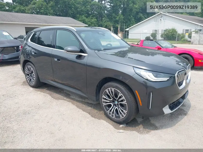 2025 BMW X3 30 xDrive VIN: 5UX53GP00S9Z19389 Lot: 45633657