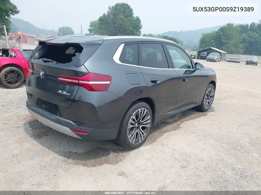 2025 BMW X3 30 xDrive VIN: 5UX53GP00S9Z19389 Lot: 45633657