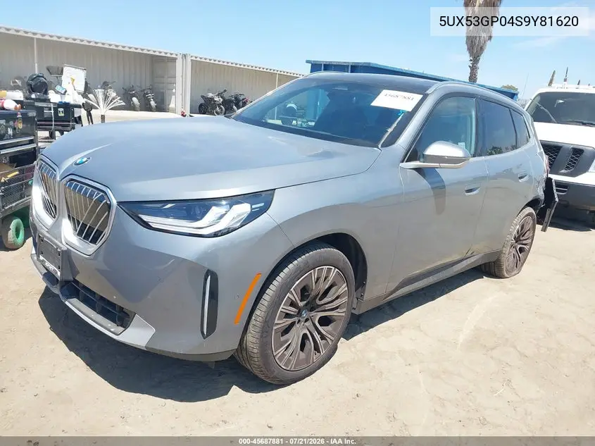 2025 BMW X3 30 xDrive VIN: 5UX53GP04S9Y81620 Lot: 45687881