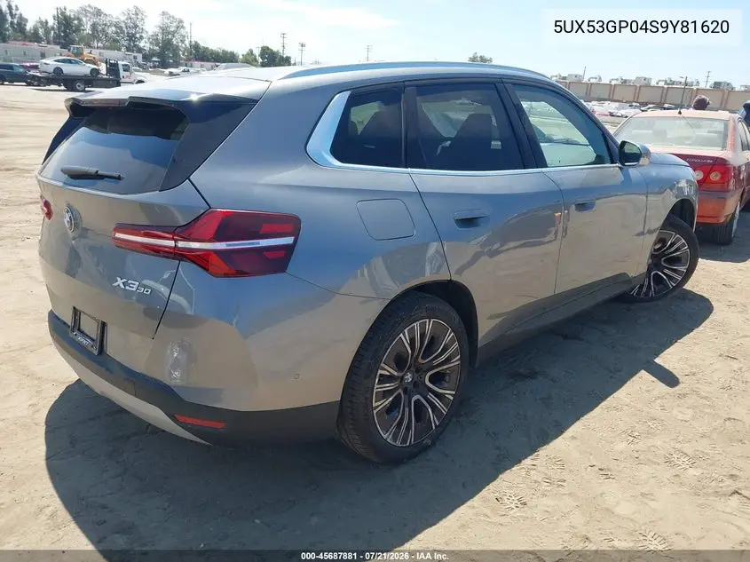 2025 BMW X3 30 xDrive VIN: 5UX53GP04S9Y81620 Lot: 45687881