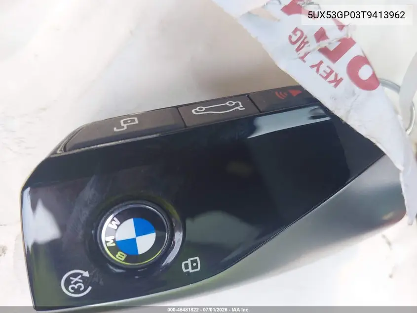 2026 BMW X3 30 xDrive VIN: 5UX53GP03T9413962 Lot: 45481822