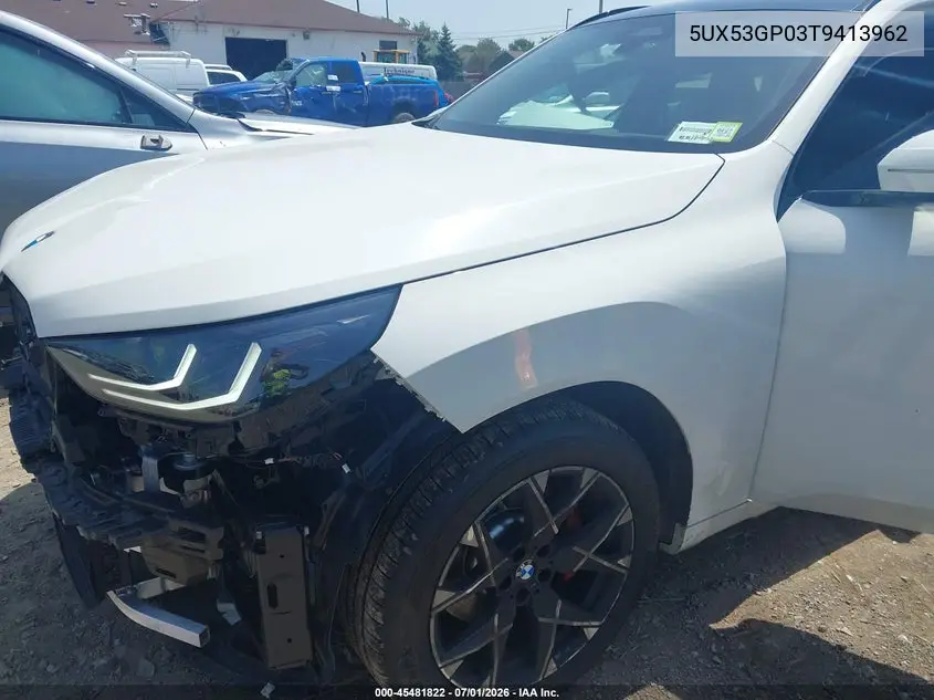 2026 BMW X3 30 xDrive VIN: 5UX53GP03T9413962 Lot: 45481822