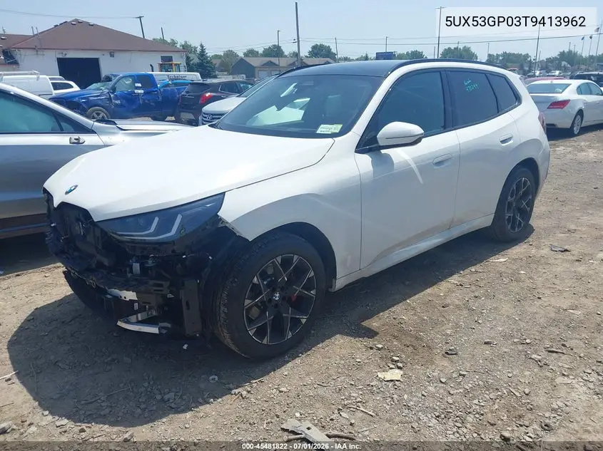 2026 BMW X3 30 xDrive VIN: 5UX53GP03T9413962 Lot: 45481822