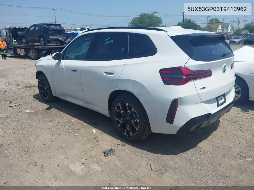 2026 BMW X3 30 xDrive VIN: 5UX53GP03T9413962 Lot: 45481822
