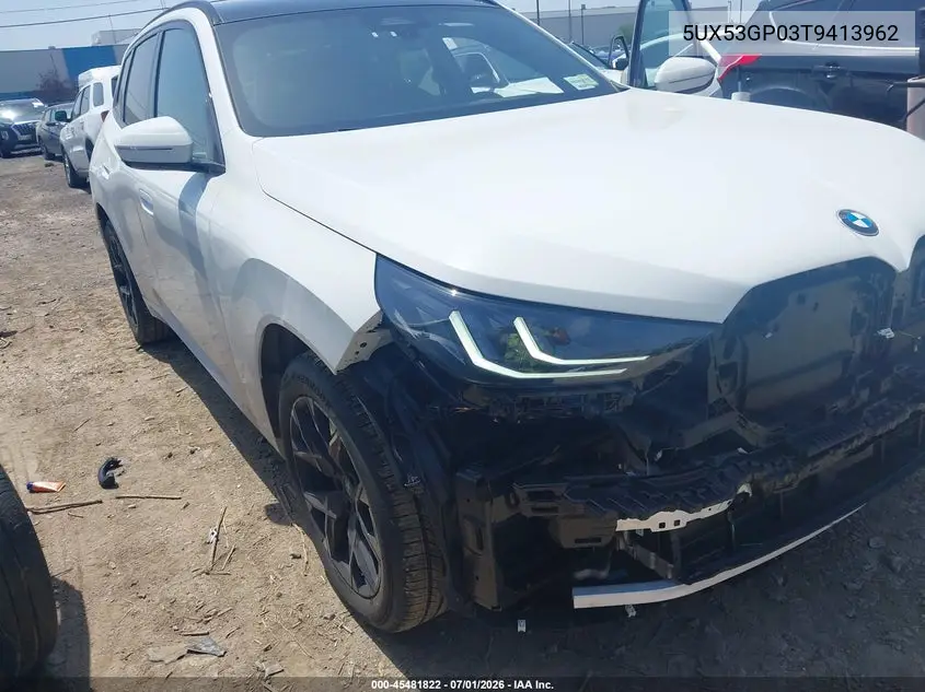 2026 BMW X3 30 xDrive VIN: 5UX53GP03T9413962 Lot: 45481822