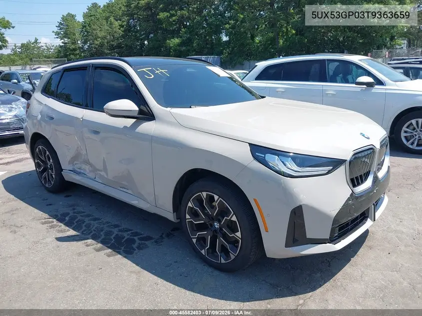 2026 BMW X3 30 xDrive VIN: 5UX53GP03T9363659 Lot: 45582403
