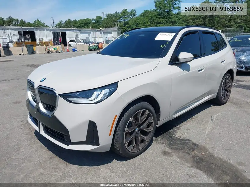 2026 BMW X3 30 xDrive VIN: 5UX53GP03T9363659 Lot: 45582403