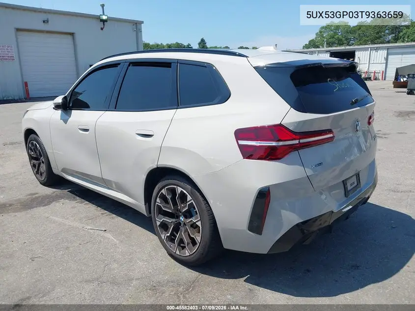2026 BMW X3 30 xDrive VIN: 5UX53GP03T9363659 Lot: 45582403