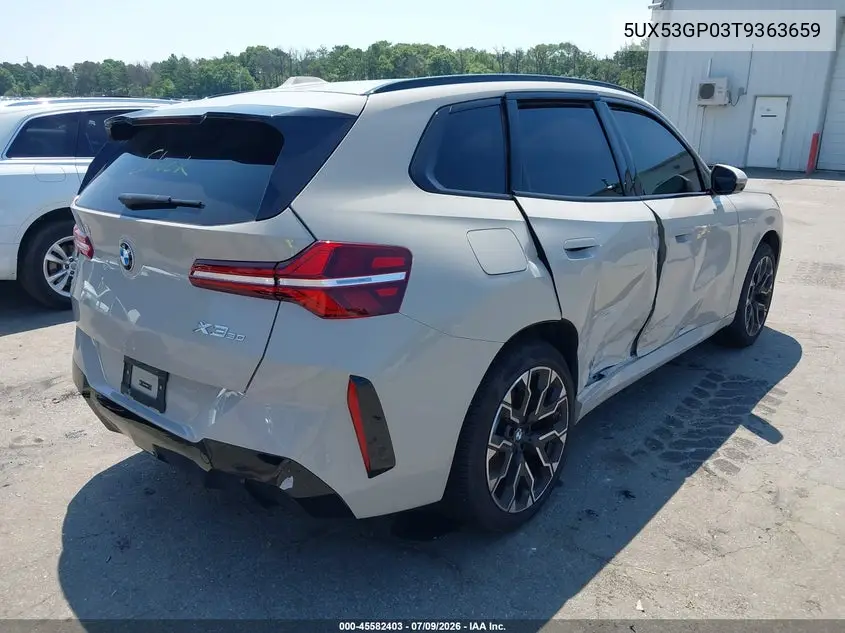 2026 BMW X3 30 xDrive VIN: 5UX53GP03T9363659 Lot: 45582403