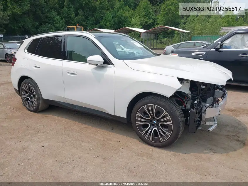 2026 BMW X3 30 xDrive VIN: 5UX53GP02T9255517 Lot: 45603345