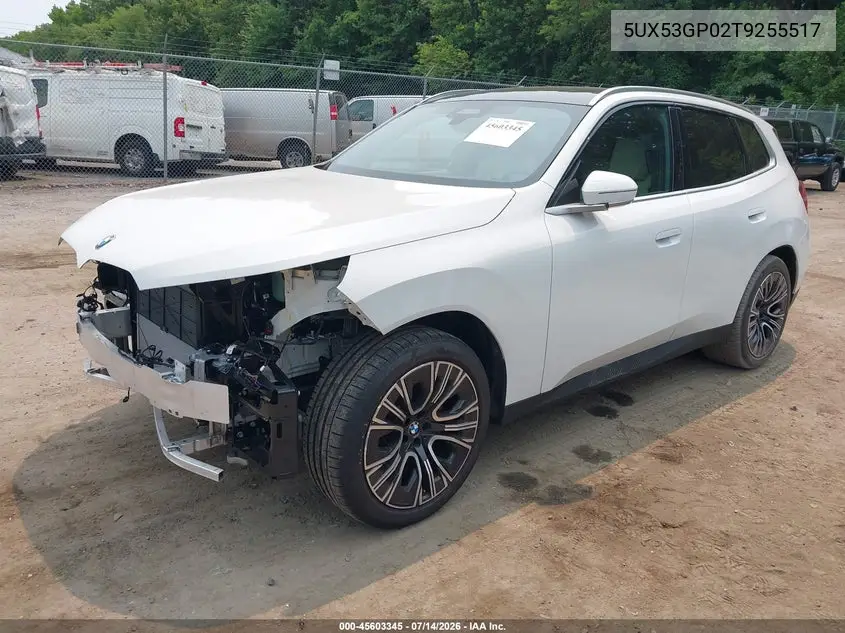 2026 BMW X3 30 xDrive VIN: 5UX53GP02T9255517 Lot: 45603345