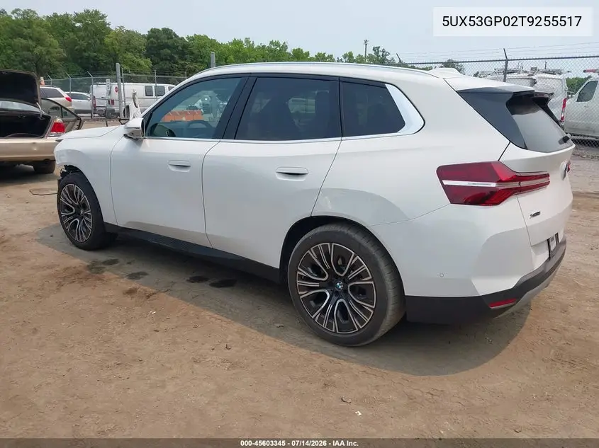 2026 BMW X3 30 xDrive VIN: 5UX53GP02T9255517 Lot: 45603345