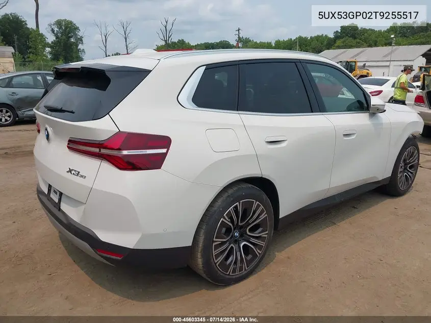 2026 BMW X3 30 xDrive VIN: 5UX53GP02T9255517 Lot: 45603345