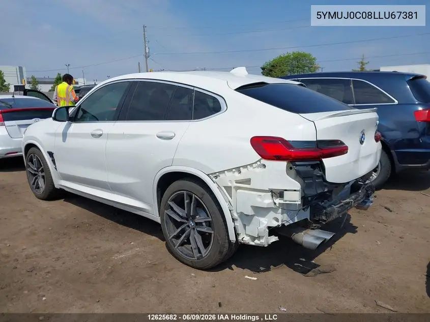 2020 BMW X4 M Competition VIN: 5YMUJ0C08LLU67381 Lot: 12625682X