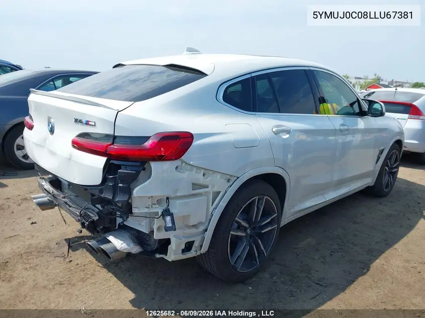 2020 BMW X4 M Competition VIN: 5YMUJ0C08LLU67381 Lot: 12625682X