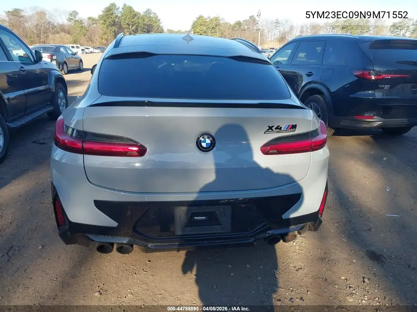 2022 BMW X4 M VIN: 5YM23EC09N9M71552 Lot: 44788895