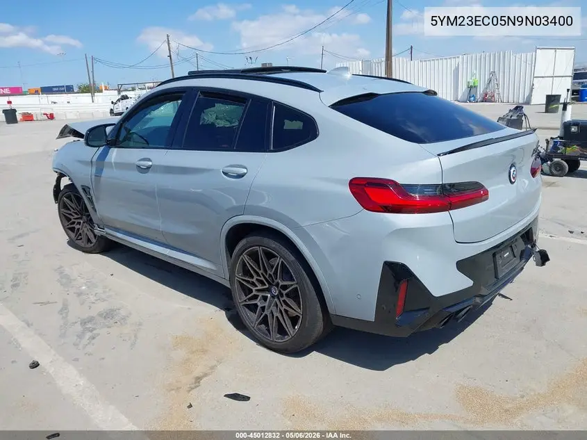 2022 BMW X4 M VIN: 5YM23EC05N9N03400 Lot: 45012832