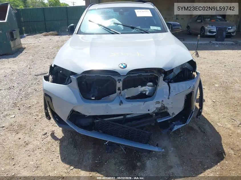 2022 BMW X4 M VIN: 5YM23EC02N9L59742 Lot: 45136553