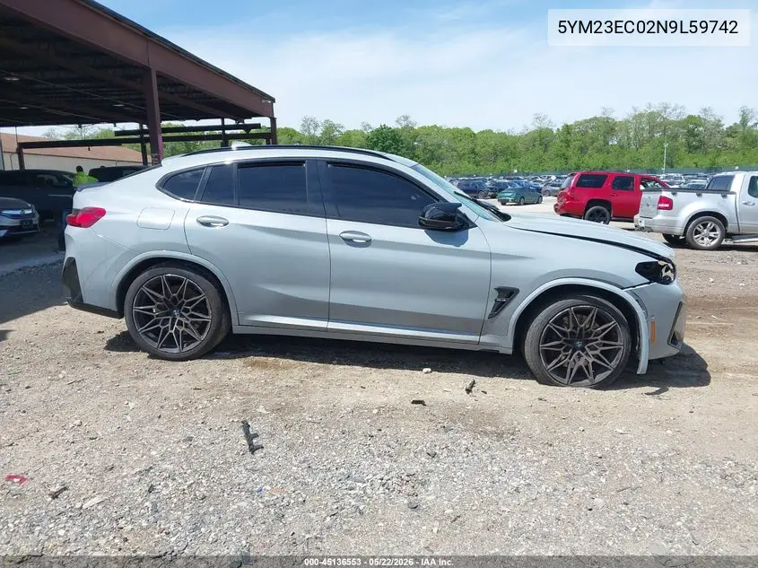 2022 BMW X4 M VIN: 5YM23EC02N9L59742 Lot: 45136553