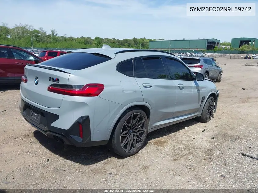 2022 BMW X4 M VIN: 5YM23EC02N9L59742 Lot: 45136553