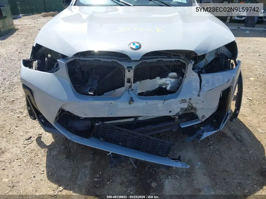 2022 BMW X4 M VIN: 5YM23EC02N9L59742 Lot: 45136553