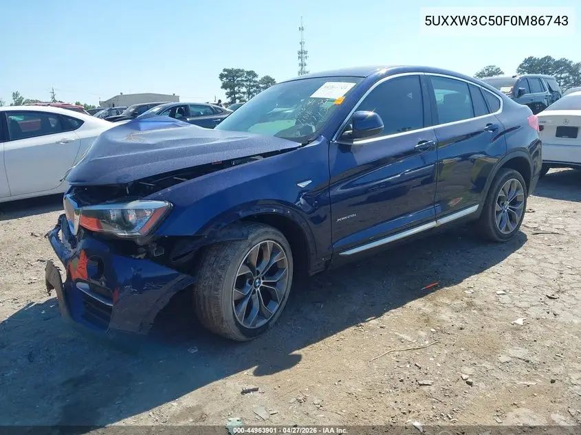 2015 BMW X4 xDrive28I VIN: 5UXXW3C50F0M86743 Lot: 44963901