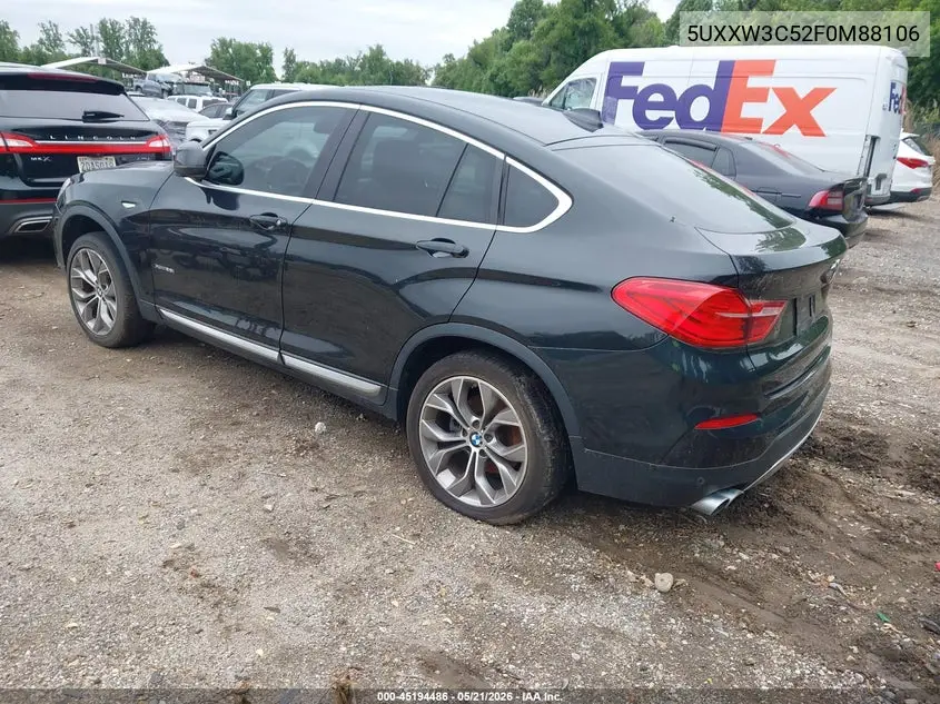 2015 BMW X4 xDrive28I VIN: 5UXXW3C52F0M88106 Lot: 45194486