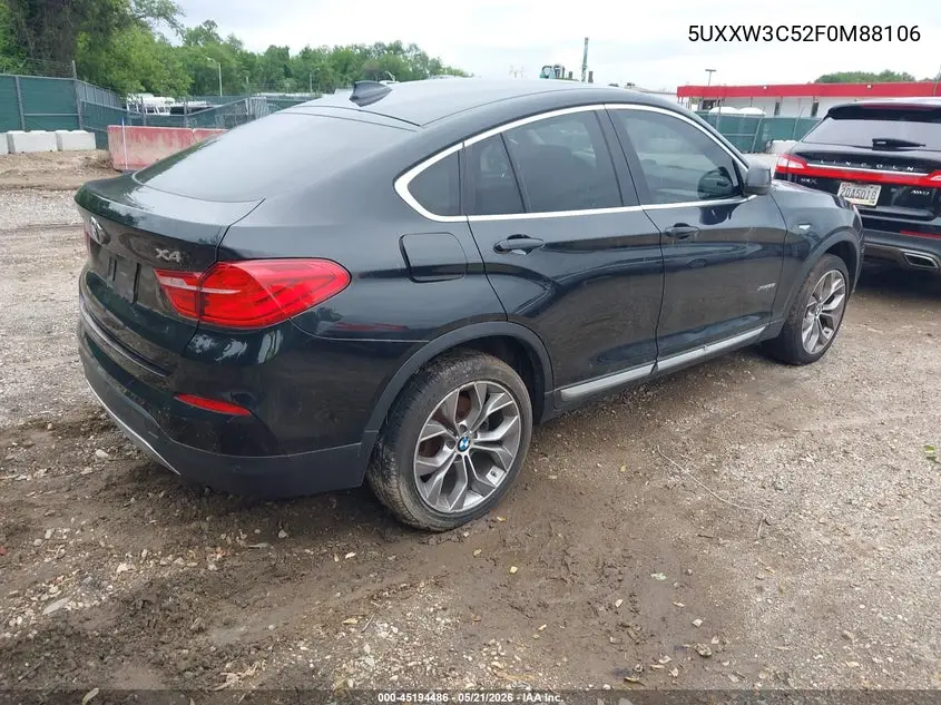 2015 BMW X4 xDrive28I VIN: 5UXXW3C52F0M88106 Lot: 45194486